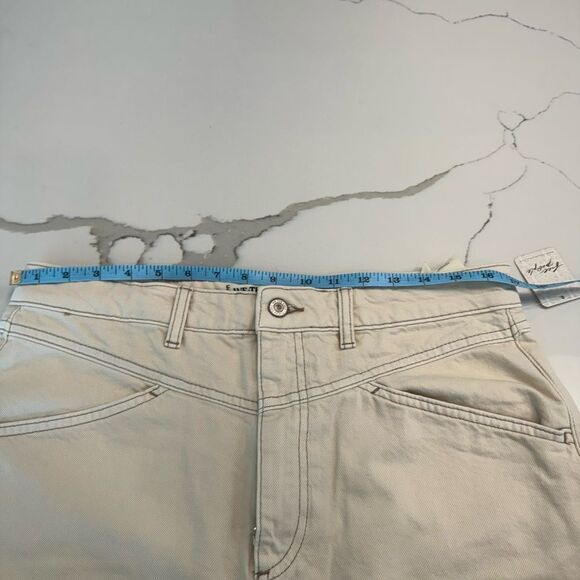 Free People Women's Cream Jean skirt maxi - Picture 4 of 8